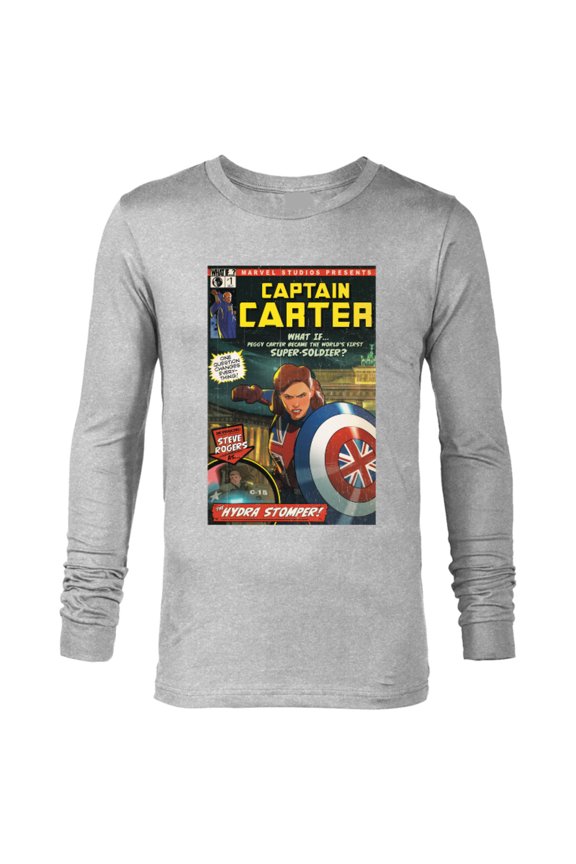 WHAT IF…? Captain Carter Comic Cover - Long Sleeve T-Shirt for Men – Customized-Athletic Heather