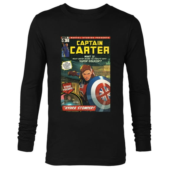 Marvel WHAT IF…? Captain Carter Comic Cover - Long Sleeve T-Shirt for Men – Customized-Black