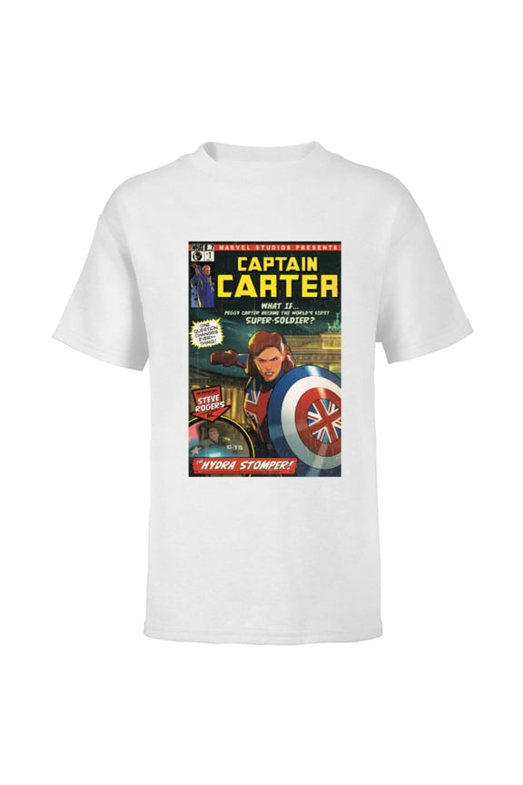WHAT IF…? Captain Carter Comic Cover - Short Sleeve T-Shirt for Kids – Customized-White
