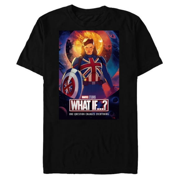 Marvel WHAT IF…? Captain Carter Poster - Short Sleeve Blended T-Shirt for Adults – Customized-Black