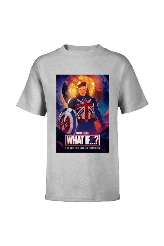 WHAT IF…? Captain Carter Poster - Short Sleeve T-Shirt for Kids – Customized-Athletic Heather
