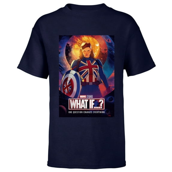 Marvel WHAT IF…? Captain Carter Poster - Short Sleeve T-Shirt for Kids – Customized-Navy