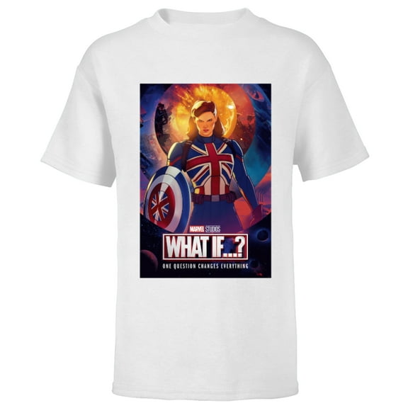 Marvel WHAT IF…? Captain Carter Poster - Short Sleeve T-Shirt for Kids – Customized-White