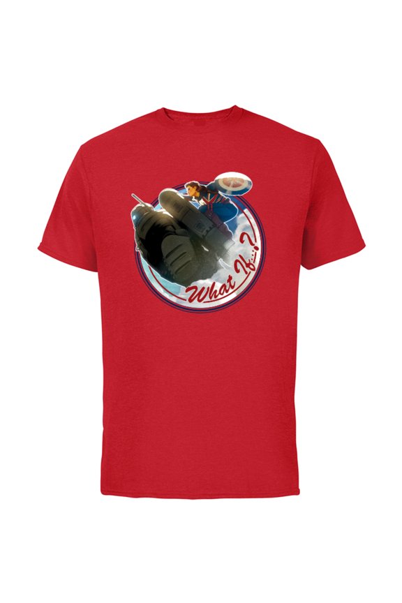 WHAT IF…? Captain Carter Rides Hydra Stomper - Short Sleeve Cotton T-Shirt for Adults - Customized-Red