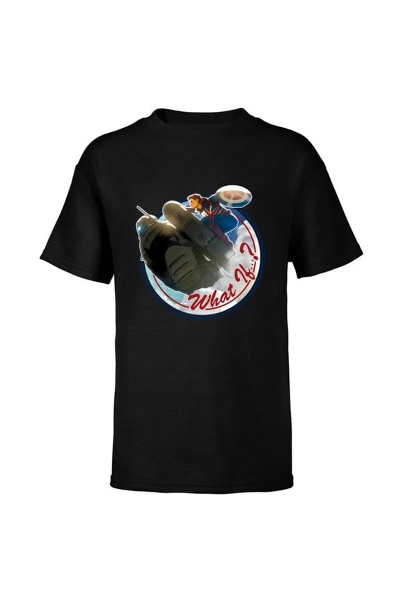 WHAT IF…? Captain Carter Rides Hydra Stomper - Short Sleeve T-Shirt for Kids – Customized-Black