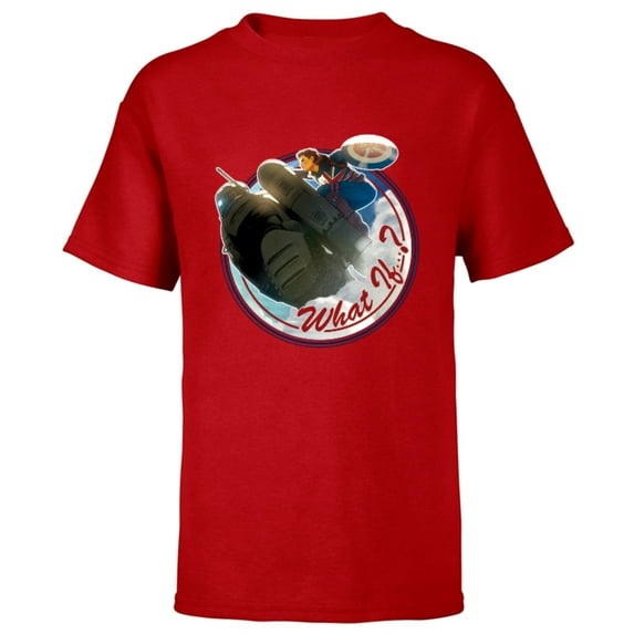 Marvel WHAT IF…? Captain Carter Rides Hydra Stomper - Short Sleeve T-Shirt for Kids – Customized-Red