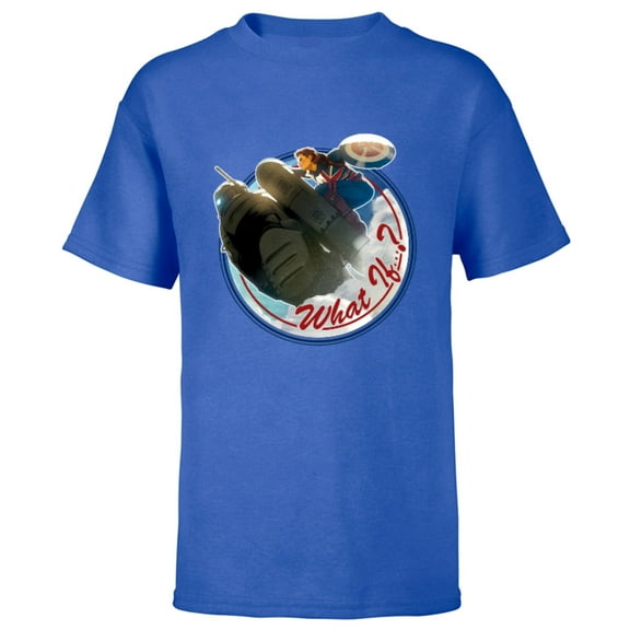 Marvel WHAT IF…? Captain Carter Rides Hydra Stomper - Short Sleeve T-Shirt for Kids – Customized-Royal