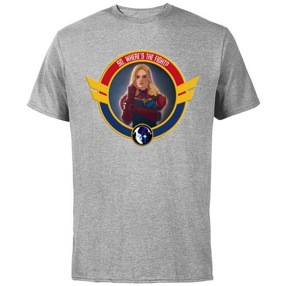 Marvel WHAT IF…? Captain Marvel So, Where’s The Fight Standard - Short Sleeve Cotton T-Shirt for Adults - Customized-Athletic Heather