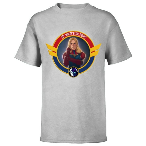 Marvel WHAT IF…? Captain Marvel So, Where’s The Fight Standard - Short Sleeve T-Shirt for Kids – Customized-Athletic Heather