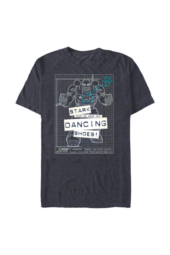 WHAT IF…? Hydra Stomper Stark Made Me Dancing Shoes - Short Sleeve Blended T-Shirt for Adults – Customized-Navy Heather