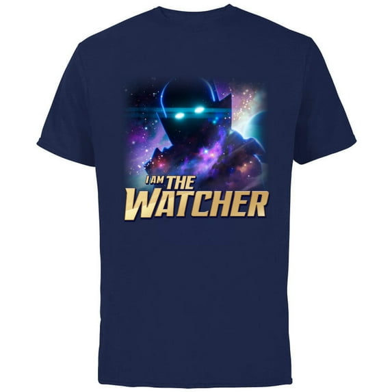 Marvel WHAT IF…? I Am The Watcher Cosmic - Short Sleeve Cotton T-Shirt for Adults - Customized-Navy