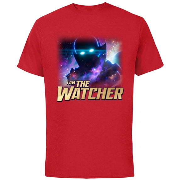 Marvel WHAT IF…? I Am The Watcher Cosmic - Short Sleeve Cotton T-Shirt for Adults - Customized-Red