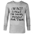 thumbnail image 1 of Marvel WHAT IF…? I’m Not Single I’m Saving Myself for Thor Standard - Long Sleeve T-Shirt for Men – Customized-Athletic Heather, 1 of 5