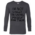 thumbnail image 1 of Marvel WHAT IF…? I’m Not Single I’m Saving Myself for Thor Standard - Long Sleeve T-Shirt for Men – Customized-Charcoal Heather, 1 of 5