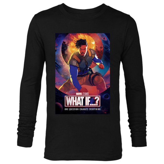 Marvel WHAT IF…? Killmonger Comic Cover Standard - Long Sleeve T-Shirt for Men – Customized-Black