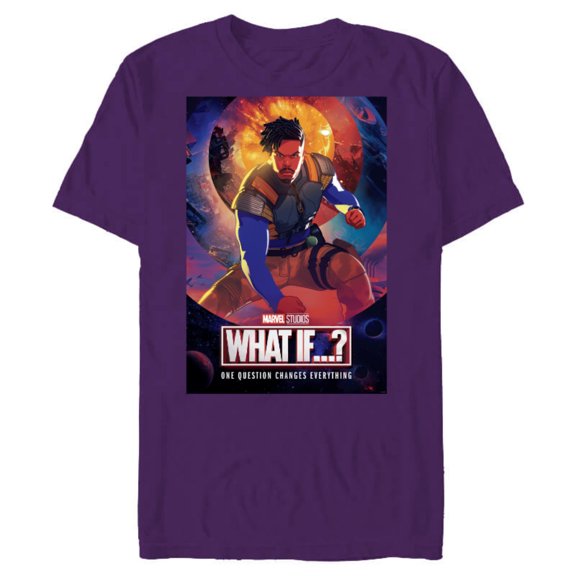 Marvel WHAT IF…? Killmonger Comic Cover Standard - Short Sleeve Blended T-Shirt for Adults – Customized-Purple