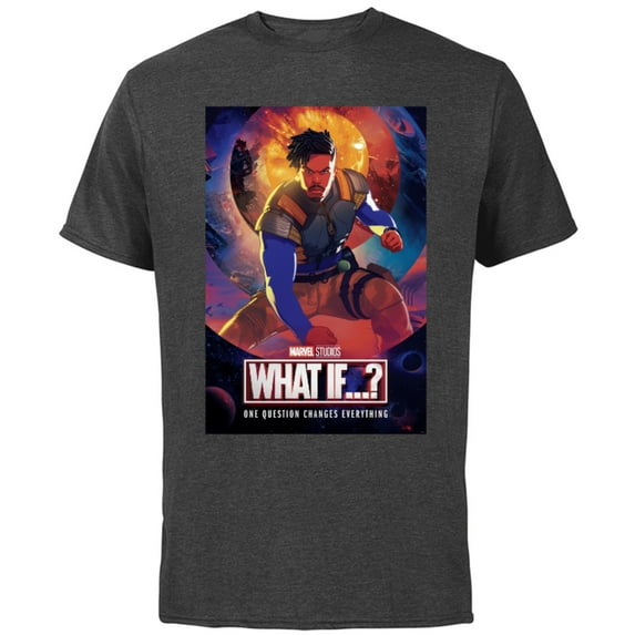 Marvel WHAT IF…? Killmonger Comic Cover Standard - Short Sleeve Cotton T-Shirt for Adults - Customized-Charcoal