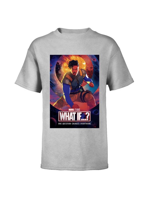 WHAT IF…? Killmonger Comic Cover Standard - Short Sleeve T-Shirt for Kids – Customized-Athletic Heather