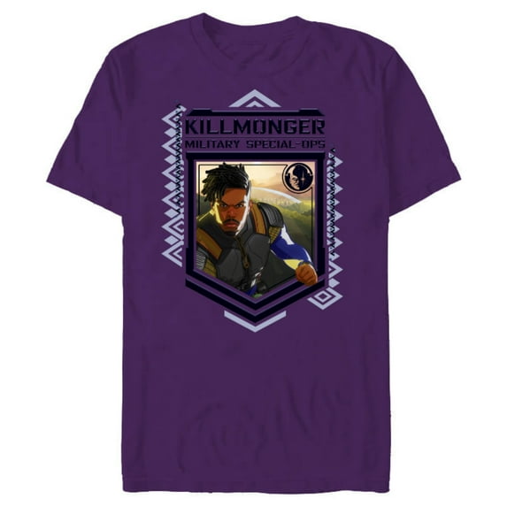 Marvel WHAT IF…? Killmonger Military Special-Ops Standard - Short Sleeve Blended T-Shirt for Adults – Customized-Purple