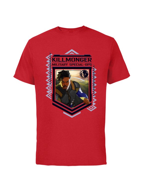 WHAT IF…? Killmonger Military Special-Ops Standard - Short Sleeve Cotton T-Shirt for Adults - Customized-Red