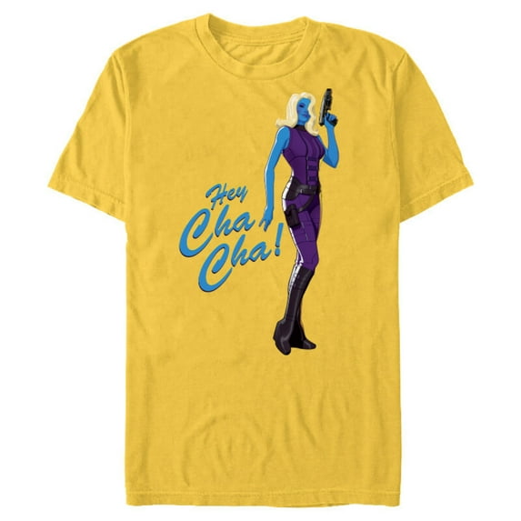 Marvel WHAT IF…? Nebula Hey Cha Cha Standard - Short Sleeve Blended T-Shirt for Adults – Customized-Yellow