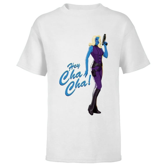 Marvel WHAT IF…? Nebula Hey Cha Cha Standard - Short Sleeve T-Shirt for Kids – Customized-White