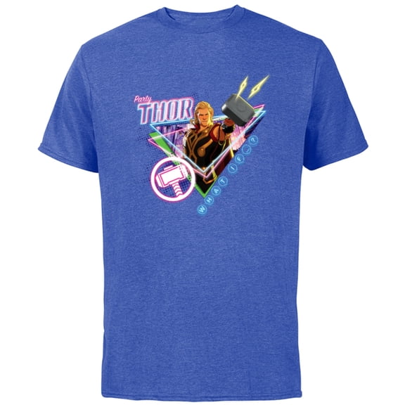 Marvel WHAT IF…? Party Thor Neon Bash Standard - Short Sleeve Cotton T-Shirt for Adults - Customized-Royal Heather