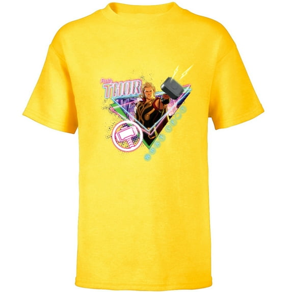 Marvel WHAT IF…? Party Thor Neon Bash Standard - Short Sleeve T-Shirt for Kids – Customized-Yellow