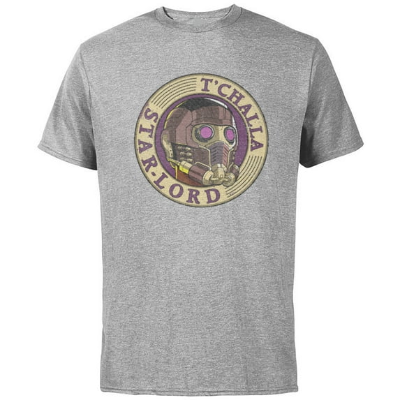Marvel WHAT IF…? T’Challa Star-Lord Badge Standard - Short Sleeve Cotton T-Shirt for Adults - Customized-Athletic Heather
