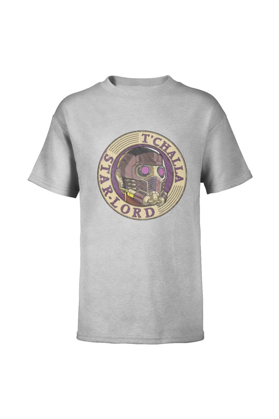 WHAT IF…? T’Challa Star-Lord Badge Standard - Short Sleeve T-Shirt for Kids – Customized-Athletic Heather