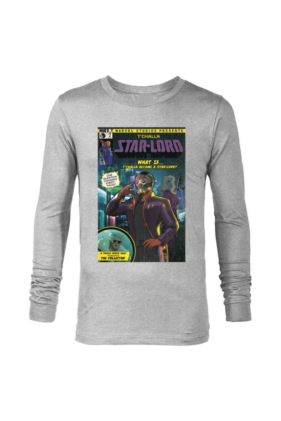WHAT IF…? T’Challa became A Star-Lord Comic Cover Standard - Long Sleeve T-Shirt for Men – Customized-Athletic Heather