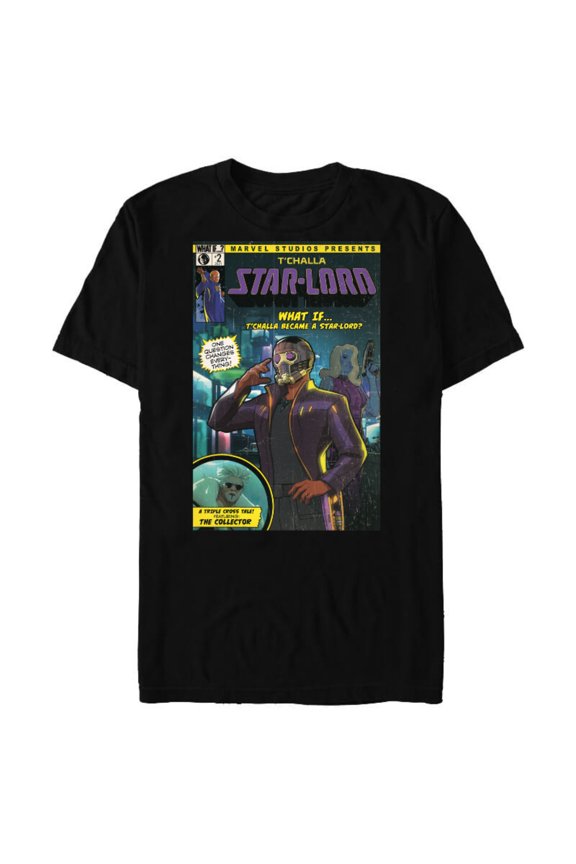 WHAT IF…? T’Challa became A Star-Lord Comic Cover Standard - Short Sleeve Blended T-Shirt for Adults – Customized-Black