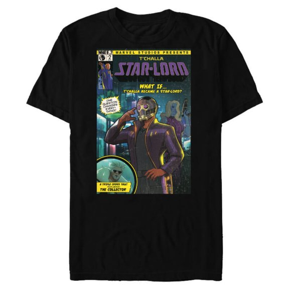 Marvel WHAT IF…? T’Challa became A Star-Lord Comic Cover Standard - Short Sleeve Blended T-Shirt for Adults – Customized-Black