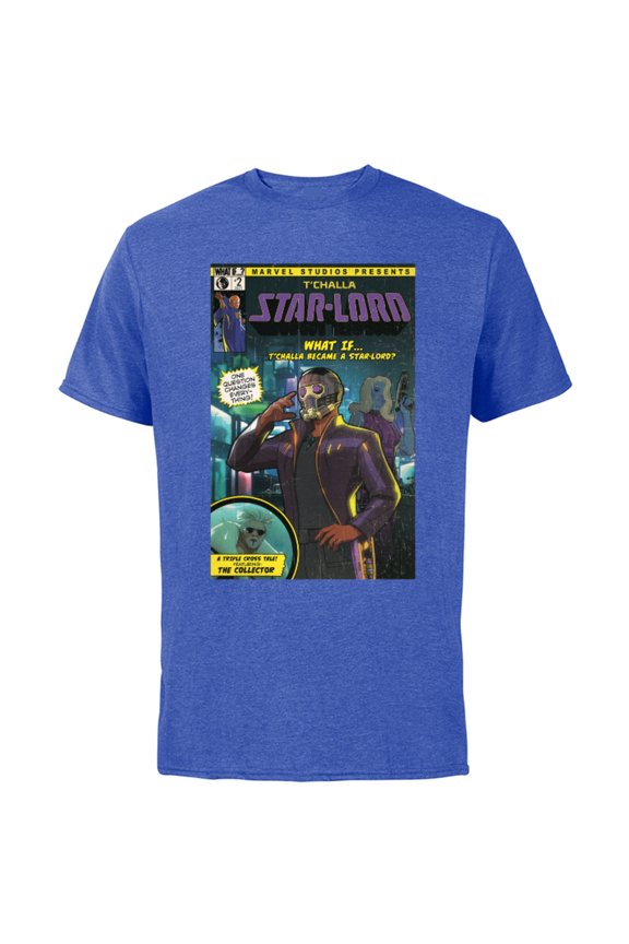 WHAT IF…? T’Challa became A Star-Lord Comic Cover Standard - Short Sleeve Cotton T-Shirt for Adults - Customized-Royal Heather