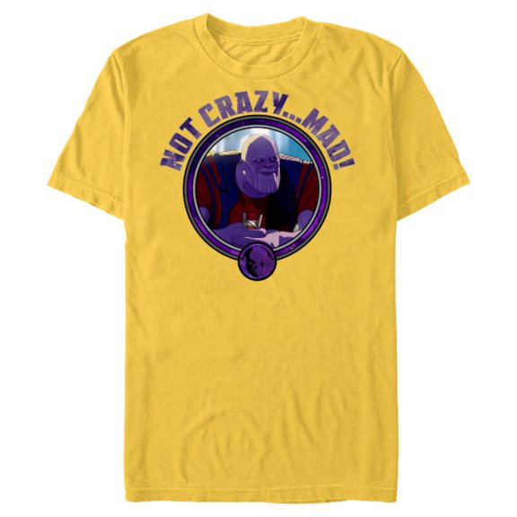 Marvel WHAT IF…? Thanos Not Crazy… Mad - Short Sleeve Blended T-Shirt for Adults – Customized-Yellow