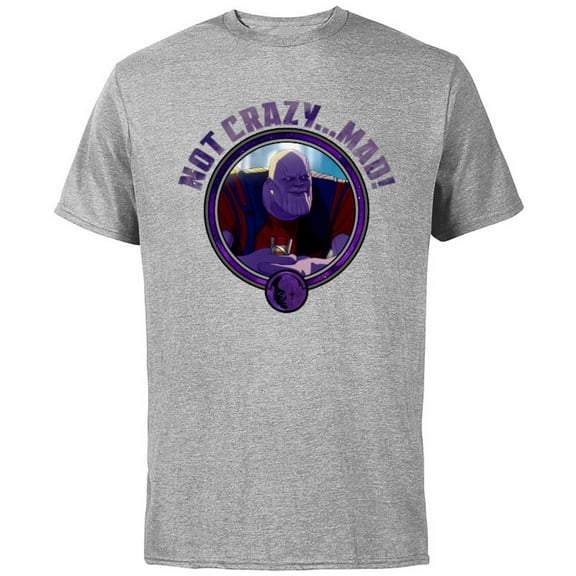 Marvel WHAT IF…? Thanos Not Crazy… Mad - Short Sleeve Cotton T-Shirt for Adults - Customized-Athletic Heather