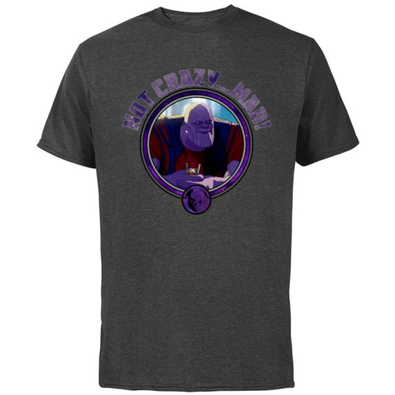 Marvel WHAT IF…? Thanos Not Crazy… Mad - Short Sleeve Cotton T-Shirt for Adults - Customized-Charcoal
