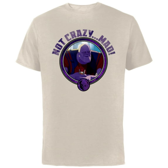 Marvel WHAT IF…? Thanos Not Crazy… Mad - Short Sleeve Cotton T-Shirt for Adults - Customized-Natural