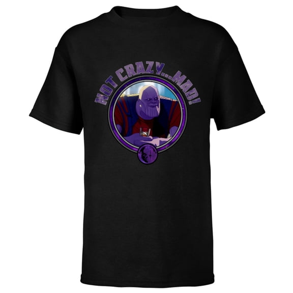 Marvel WHAT IF…? Thanos Not Crazy… Mad - Short Sleeve T-Shirt for Kids – Customized-Black