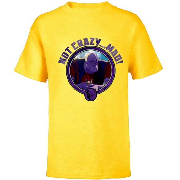 Marvel WHAT IF…? Thanos Not Crazy… Mad - Short Sleeve T-Shirt for Kids – Customized-Yellow