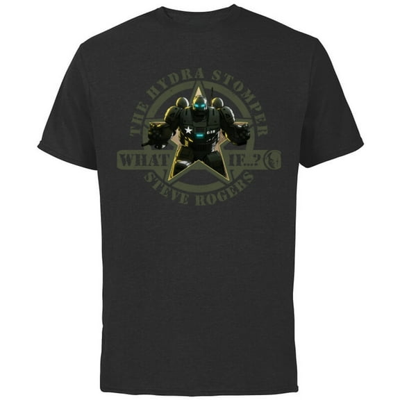 Marvel WHAT IF…? The Hydra Stomper Steve Rogers - Short Sleeve Cotton T-Shirt for Adults - Customized-Black