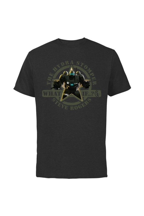 WHAT IF…? The Hydra Stomper Steve Rogers - Short Sleeve Cotton T-Shirt for Adults - Customized-Black