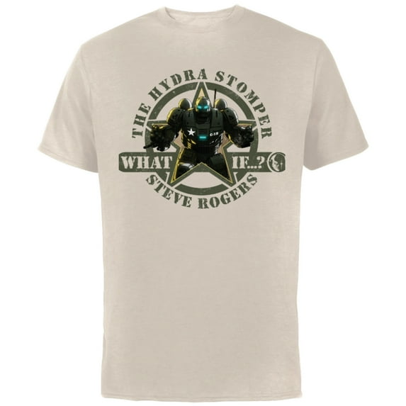 Marvel WHAT IF…? The Hydra Stomper Steve Rogers - Short Sleeve Cotton T-Shirt for Adults - Customized-Natural
