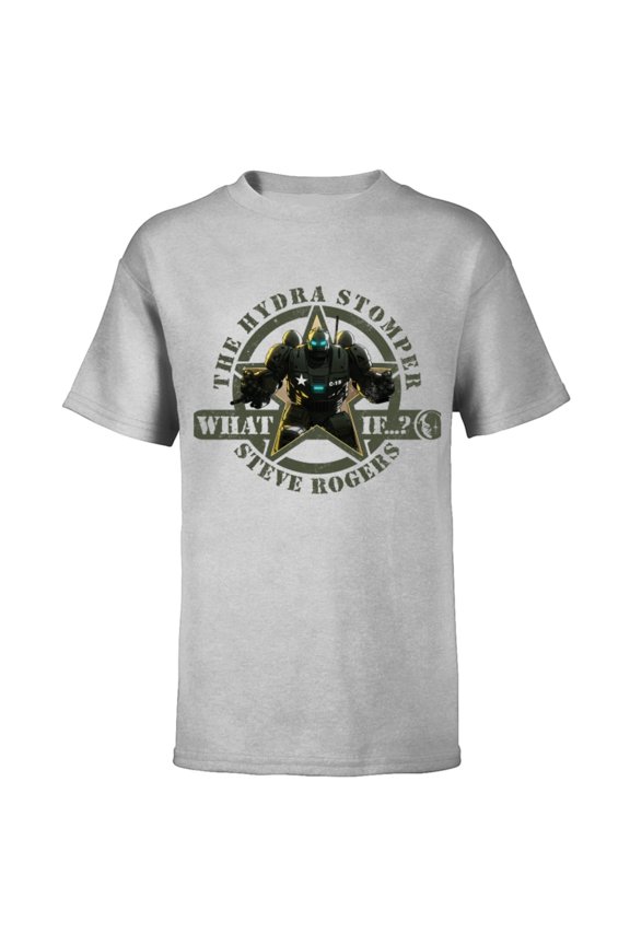 WHAT IF…? The Hydra Stomper Steve Rogers - Short Sleeve T-Shirt for Kids – Customized-Athletic Heather