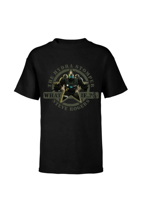 WHAT IF…? The Hydra Stomper Steve Rogers - Short Sleeve T-Shirt for Kids – Customized-Black