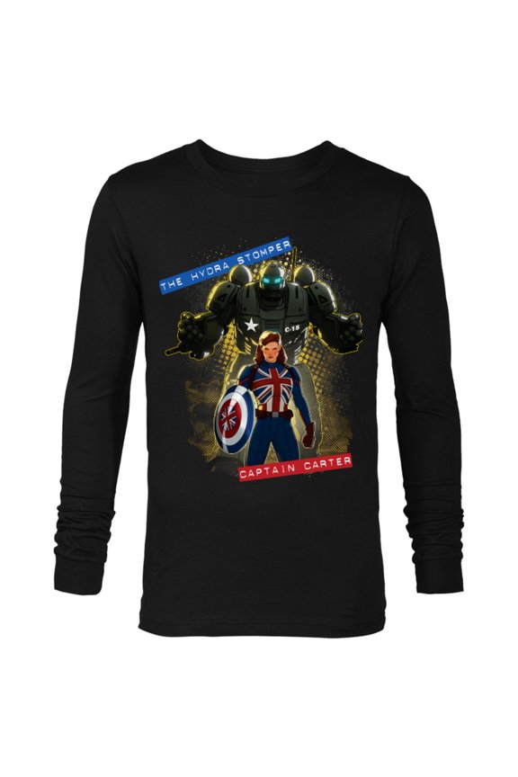 WHAT IF…? The Hydra Stomper and Captain Carter - Long Sleeve T-Shirt for Men – Customized-Black