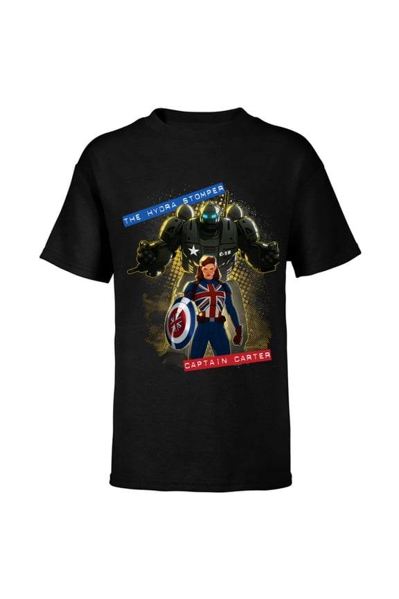 WHAT IF…? The Hydra Stomper and Captain Carter - Short Sleeve T-Shirt for Kids – Customized-Black