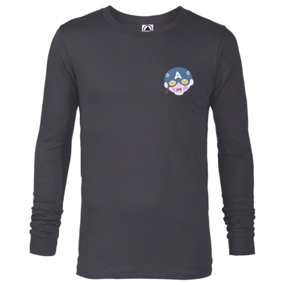 Marvel WHAT IF…? Zombie Captain America Chibi Standard - Long Sleeve T-Shirt for Men – Customized-Charcoal Heather