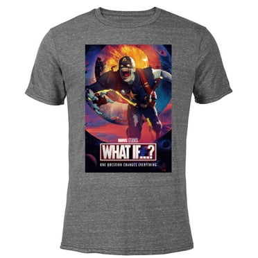 Marvel WHAT IF…? Zombie Captain America Comic Cover Standard - Short Sleeve Blended T-Shirt for Adults – Customized-Dark Heather