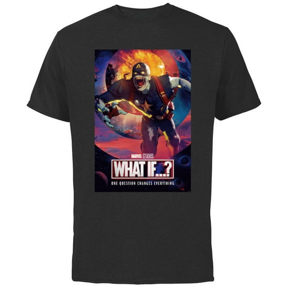 Marvel WHAT IF…? Zombie Captain America Comic Cover Standard - Short Sleeve Cotton T-Shirt for Adults - Customized-Black